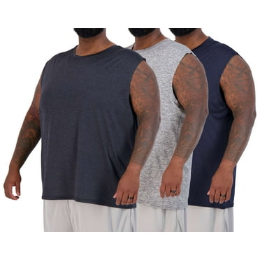 Real Essentials 3 & 5 Pack: Men's Dry-Fit Active Muscle Tank Top - Standard and Big & Tall Sizes (S-5XLT)