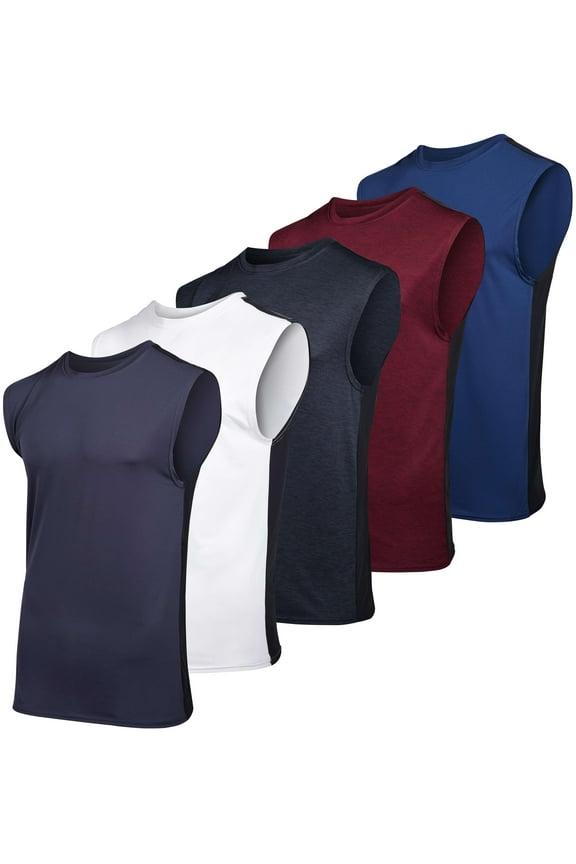 3 & 5 Pack: Men's Dry-Fit Active Muscle Tank Top - Standard and Big & Tall Sizes (S-5XLT)