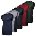 thumbnail image 1 of Real Essentials 3 & 5 Pack: Men's Dry-Fit Active Muscle Tank Top - Standard and Big & Tall Sizes (S-5XLT), 1 of 7