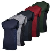 Real Essentials 3 & 5 Pack: Men's Dry-Fit Active Muscle Tank Top - Standard and Big & Tall Sizes (S-5XLT)
