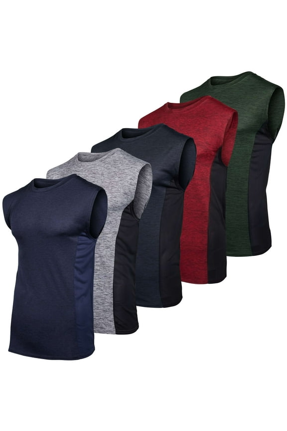 3 & 5 Pack: Men's Dry-Fit Active Muscle Tank Top - Standard and Big & Tall Sizes (S-5XLT)