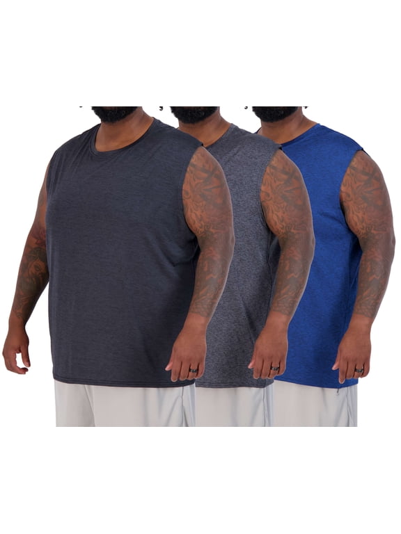 3 Pack Men's Dry Fit Tank Tops Sleeveless Muscle Workout Gym Athletic Shirt