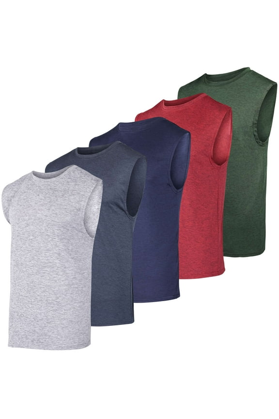 3 & 5 Pack: Men's Dry-Fit Active Muscle Tank Top - Standard and Big & Tall Sizes (S-5XLT)