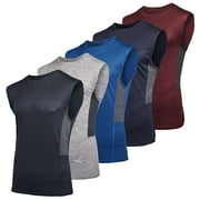 Real Essentials 3 & 5 Pack: Men's Dry-Fit Active Muscle Tank Top - Standard and Big & Tall Sizes (S-5XLT)