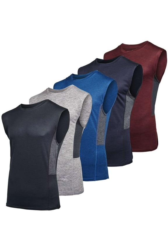 3 & 5 Pack: Men's Dry-Fit Active Muscle Tank Top - Standard and Big & Tall Sizes (S-5XLT)