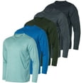 thumbnail image 1 of Real Essentials 3 & 5 Pack: Men's Mesh Quick Dry Athletic Long Sleeve T-Shirt UPF SPF UV Sun (Available In Big & Tall), 1 of 6