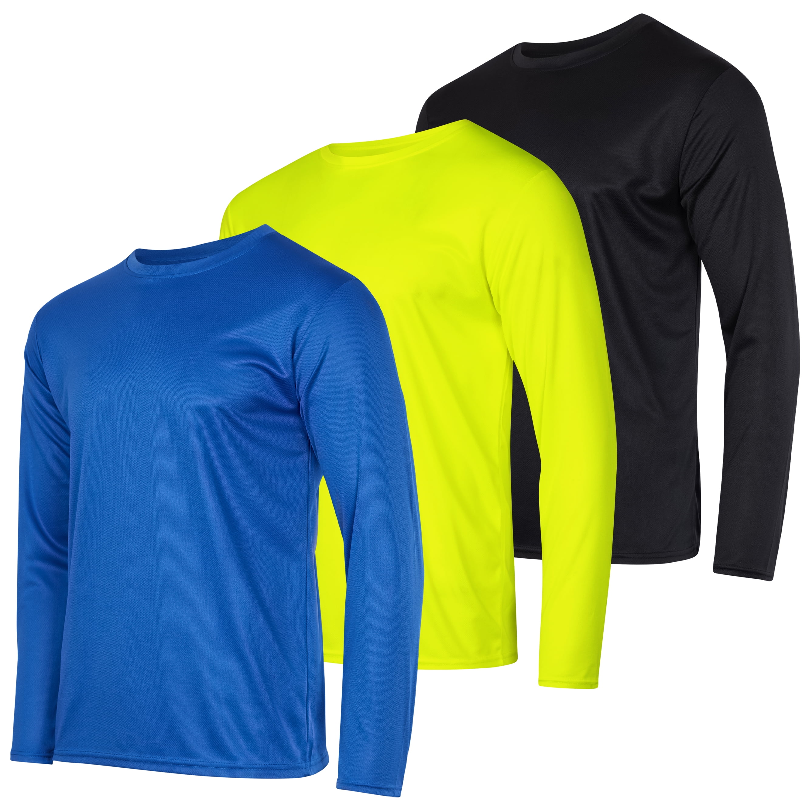 Real Essentials 3 & 5 Pack: Men's Mesh Quick Dry Athletic Long Sleeve T ...