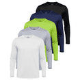 thumbnail image 1 of Real Essentials 3 & 5 Pack: Men's Mesh Quick Dry Athletic Long Sleeve T-Shirt UPF SPF UV Sun (Available In Big & Tall), 1 of 4