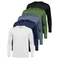 thumbnail image 1 of Real Essentials 3 & 5 Pack: Men's Mesh Quick Dry Athletic Long Sleeve T-Shirt UPF SPF UV Sun (Available In Big & Tall), 1 of 6