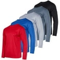 thumbnail image 1 of Real Essentials 3 & 5 Pack: Men's Mesh Quick Dry Athletic Long Sleeve T-Shirt UPF SPF UV Sun (Available In Big & Tall), 1 of 6
