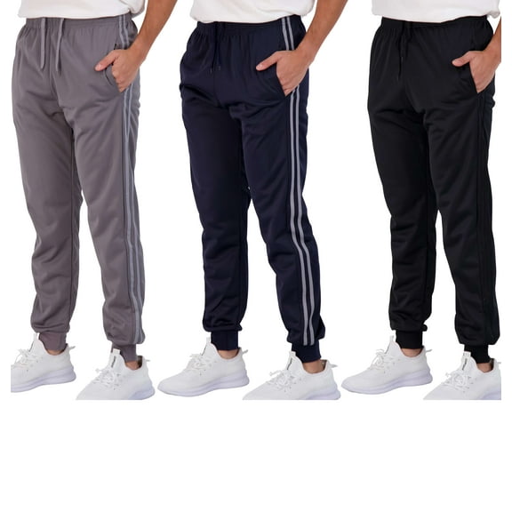 Real Essentials 3 Pack: Boy's Active Athletic Casual Jogger Sweatpants with Pockets