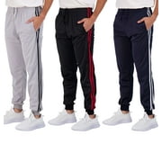 Real Essentials 3 Pack: Boy's Active Athletic Casual Jogger Sweatpants with Pockets