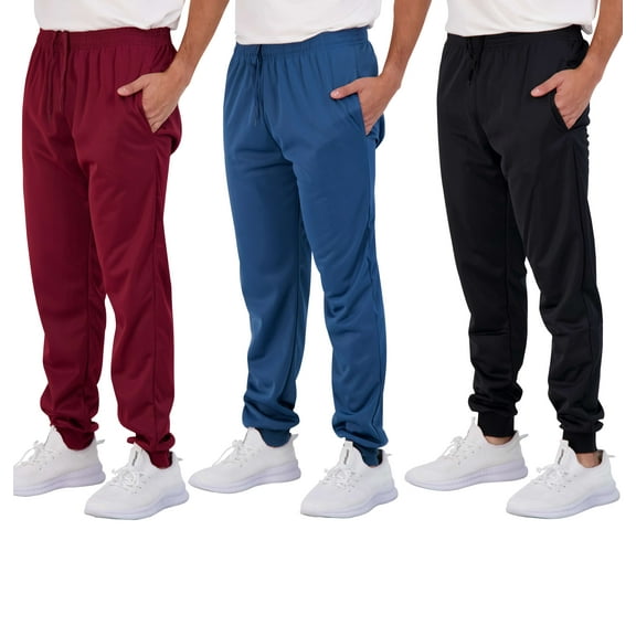 Real Essentials 3 Pack: Boy's Active Athletic Casual Jogger Sweatpants with Pockets