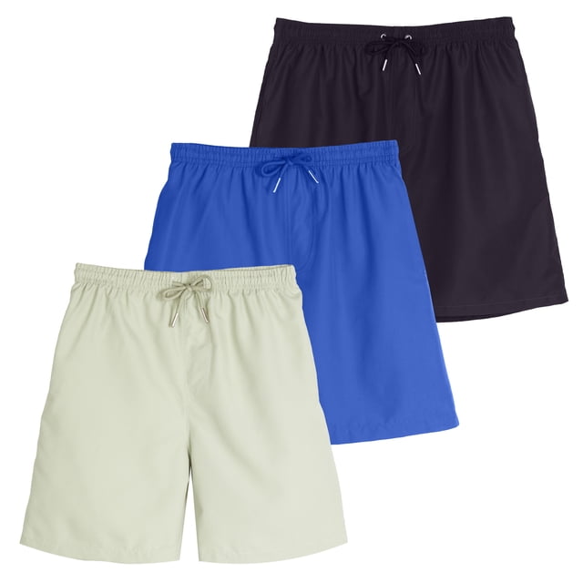 Repc Drawstring Real Essentials 3-Pack: Boy's Swim Board Shorts Trunks with Drawstring ...
