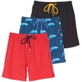 thumbnail image 1 of Real Essentials 3 Pack: Boys' 2 in 1 Swim Trunks with Compression Boxer Liner Stretch Beach Board Shorts Quick Dry (Age 4-18), 1 of 5