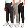 thumbnail image 1 of Real Essentials 3 Pack: Boys' Cotton Fleece Jogger Sweatpants - Active Athletic Youth Pants for Teens with Pockets, 1 of 6