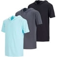 thumbnail image 1 of Real Essentials 3 Pack: Boys Dry-Fit Youth Teen Active Athletic Short Sleeve Workout Hoodie - Hooded Pullover Shirts, 1 of 6
