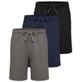 thumbnail image 1 of Real Essentials 3 Pack: Boys Fleece Lounge Shorts Sweat Sleep Pajama Athletic Casual Soft Comfy with Pockets, 1 of 7