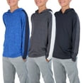 thumbnail image 1 of 3 Pack: Dry-Fit Youth Boys Teen Active Long Sleeve Hoodie Sweatshirts - Hooded Pullover Shirts, 1 of 4