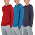 thumbnail image 1 of 3 Pack: Dry-Fit Youth Boys Teen Active Long Sleeve Hoodie Sweatshirts - Hooded Pullover Shirts, 1 of 4