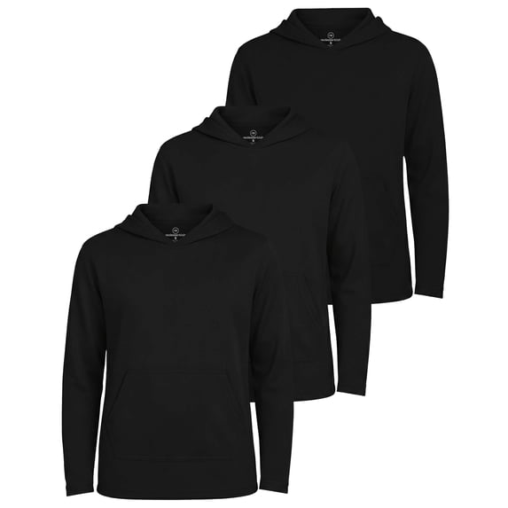 Real Essentials 3 Pack: Boys Hoodies – Youth Mesh Long Sleeve Sweatshirts with Pocket for Kids & Teens