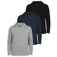 thumbnail image 1 of Real Essentials 3 Pack: Boys Hoodies – Youth Mesh Long Sleeve Sweatshirts with Pocket for Kids & Teens, 1 of 6
