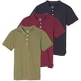thumbnail image 1 of Real Essentials 3 Pack: Boys' Short Sleeve Jersey Cotton Polo Shirt - Uniform Performance (Ages 4-18), 1 of 6