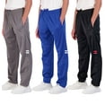 thumbnail image 1 of Real Essentials 3 Pack: Boys' Tricot Open Bottom Fleece-Lined Sweatpants with Pockets, 1 of 7
