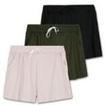 thumbnail image 1 of Real Essentials 3 Pack: Girl's Lounge Soft Comfy Shorts with Drawstring - Yoga Athletic Sweat Shorts with Pockets, 1 of 6