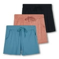 thumbnail image 1 of Real Essentials 3 Pack: Girl's Lounge Soft Comfy Shorts with Drawstring - Yoga Athletic Sweat Shorts with Pockets, 1 of 6