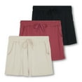 thumbnail image 1 of Real Essentials 3 Pack: Girl's Lounge Soft Comfy Shorts with Drawstring - Yoga Athletic Sweat Shorts with Pockets, 1 of 6