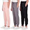 thumbnail image 1 of Real Essentials 3 Pack: Girls' Dry-Fit Jogger Sweatpants Soft Active Athletic Kids Joggers with Pockets & Drawstring, 1 of 4