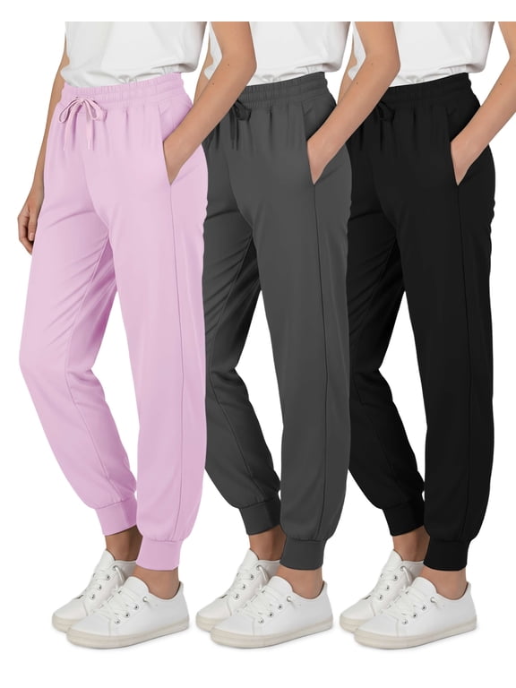 3 Pack Girls' Dry Fit Sweatpants Joggers Athletic Pants Teens Kids Hiking