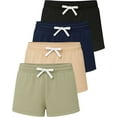 thumbnail image 1 of Real Essentials 3 Pack: Girls French Terry Lounge Shorts – Ultra Soft Pull-On Gym, Camp, Sports & Everyday Shorts, 1 of 6