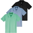 thumbnail image 1 of Real Essentials 3 Pack: Girls' Short Sleeve Performance Polo School Uniform(Ages 4-18), 1 of 6