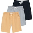 thumbnail image 1 of Real Essentials 3 Pack: Men's 9" Elastic Waistband Cargo Short With Drawstring, 1 of 6