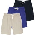 thumbnail image 1 of Real Essentials 3 Pack: Men's 9" Elastic Waistband Cargo Short With Drawstring, 1 of 6