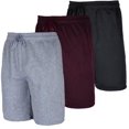 thumbnail image 1 of Real Essentials 3 Pack: Men's 9" Fleece Casual Lounge Athletic Shorts-Regular & Big-Tall Sizes, 1 of 6