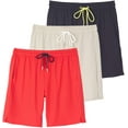 thumbnail image 1 of Real Essentials 3 Pack: Men's 9" Inch 2 in 1 Board Shorts with Compression Liner - Bathing Suit With Back Flap Pocket, 1 of 5
