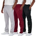 thumbnail image 1 of Real Essentials 3 Pack: Men's Active Athletic Casual Tricot Open Bottom Sweatpants with Pockets (Available In Big & Tall), 1 of 5