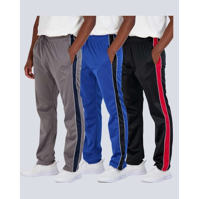 Real Essentials 3 Pack: Men's Active Athletic Casual Tricot Open Bottom ...