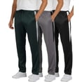thumbnail image 1 of Real Essentials 3 Pack: Men's Active Athletic Casual Tricot Open Bottom Sweatpants with Pockets (Available In Big & Tall), 1 of 6