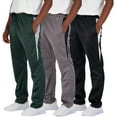 thumbnail image 1 of Real Essentials 3 Pack: Men's Active Athletic Casual Tricot Open Bottom Sweatpants with Pockets (Available In Big & Tall), 1 of 5
