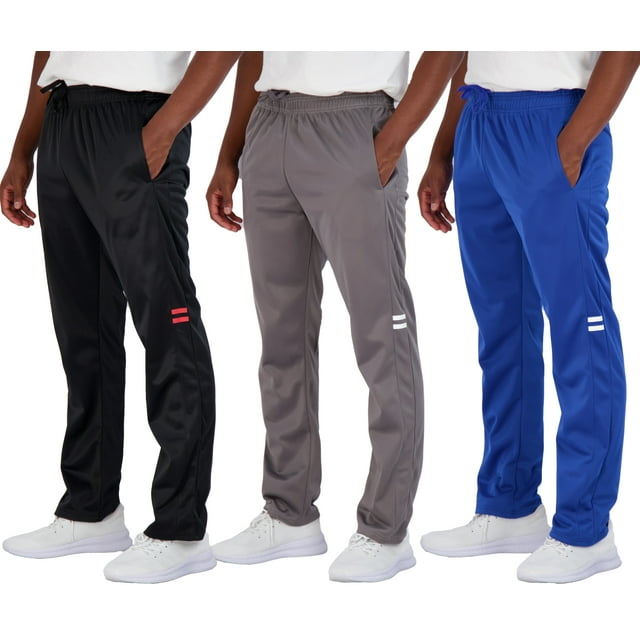 Real Essentials 3 Pack: Men's Active Athletic Casual Tricot Open Bottom ...