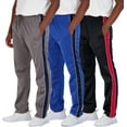 thumbnail image 1 of Real Essentials 3 Pack: Men's Active Athletic Casual Tricot Open Bottom Sweatpants with Pockets (Available In Big & Tall), 1 of 5