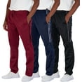 thumbnail image 1 of Real Essentials 3 Pack: Men's Active Athletic Casual Tricot Open Bottom Sweatpants with Pockets (Available In Big & Tall), 1 of 4