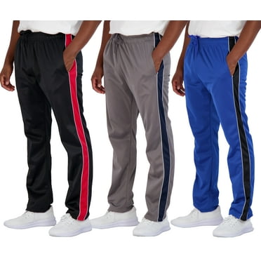 Real Essentials Men's 3-Pack Tech Mesh Joggers - Active Athletic Sweatpants With Pockets, Slim Fit