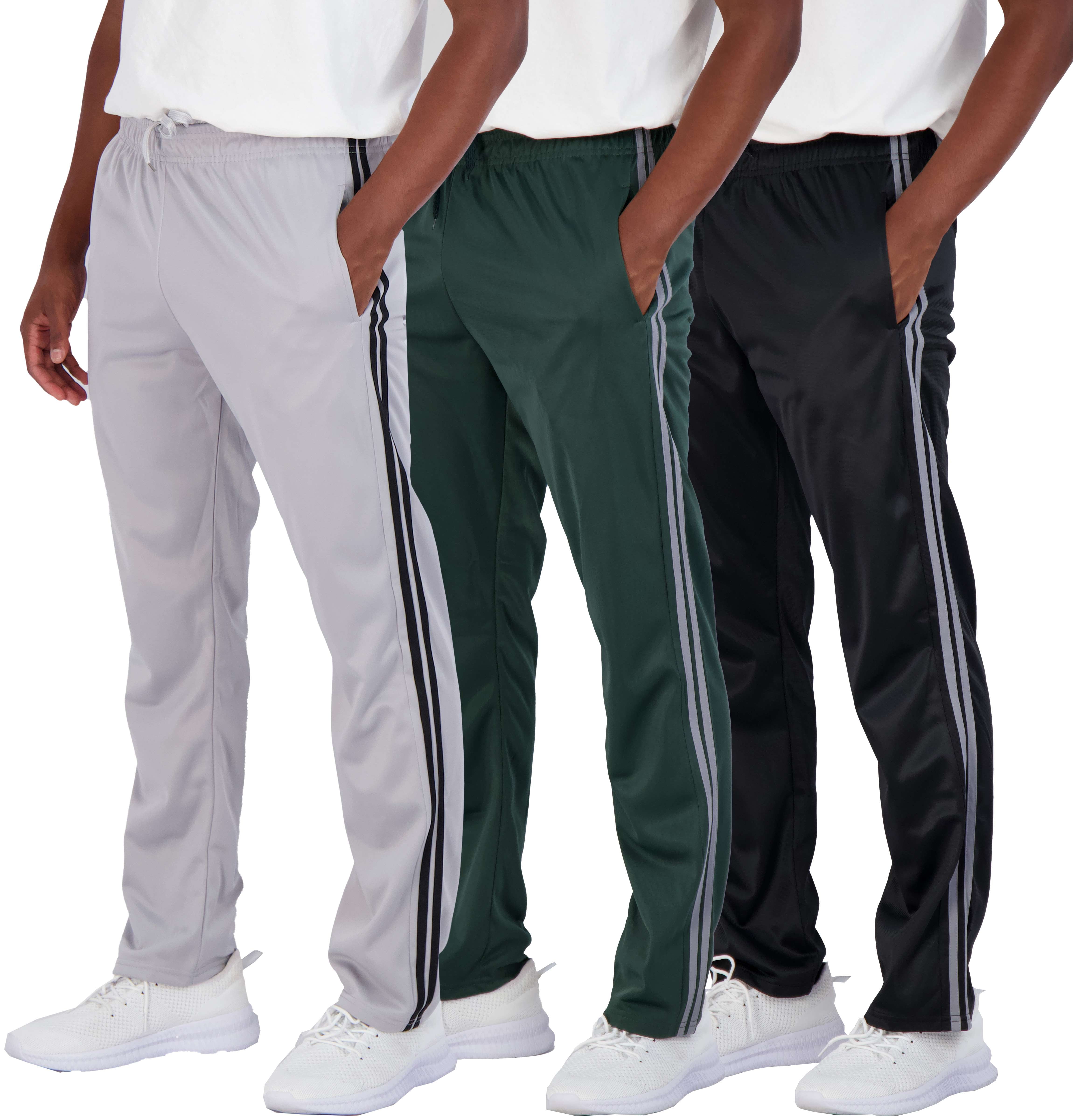 Real Essentials 3 Pack: Men's Active Athletic Casual Tricot Open Bottom ...