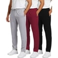 thumbnail image 1 of Real Essentials 3 Pack: Men's Active Athletic Casual Tricot Open Bottom Sweatpants with Pockets (Available In Big & Tall), 1 of 6