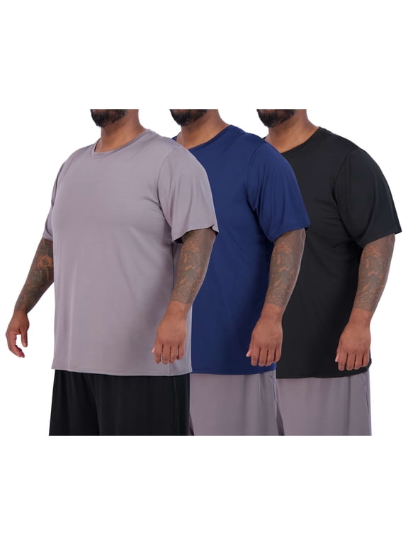3 Pack: Men’s Big & Tall Tech Stretch Short-Sleeve Dry-Fit T-Shirt (3XT-5XT)
